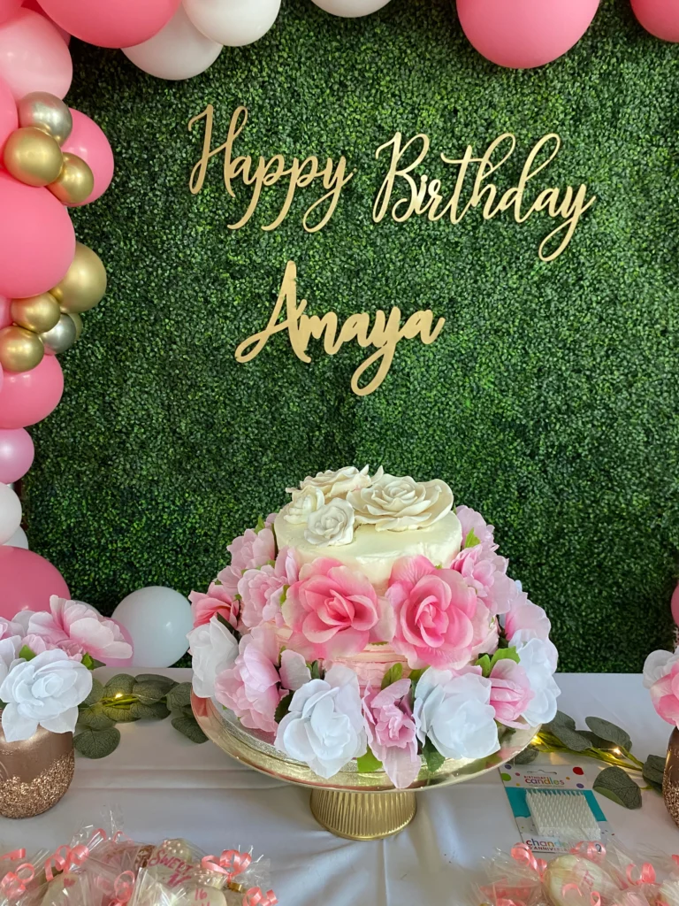 Happy Birthday Grass Wall & Garland